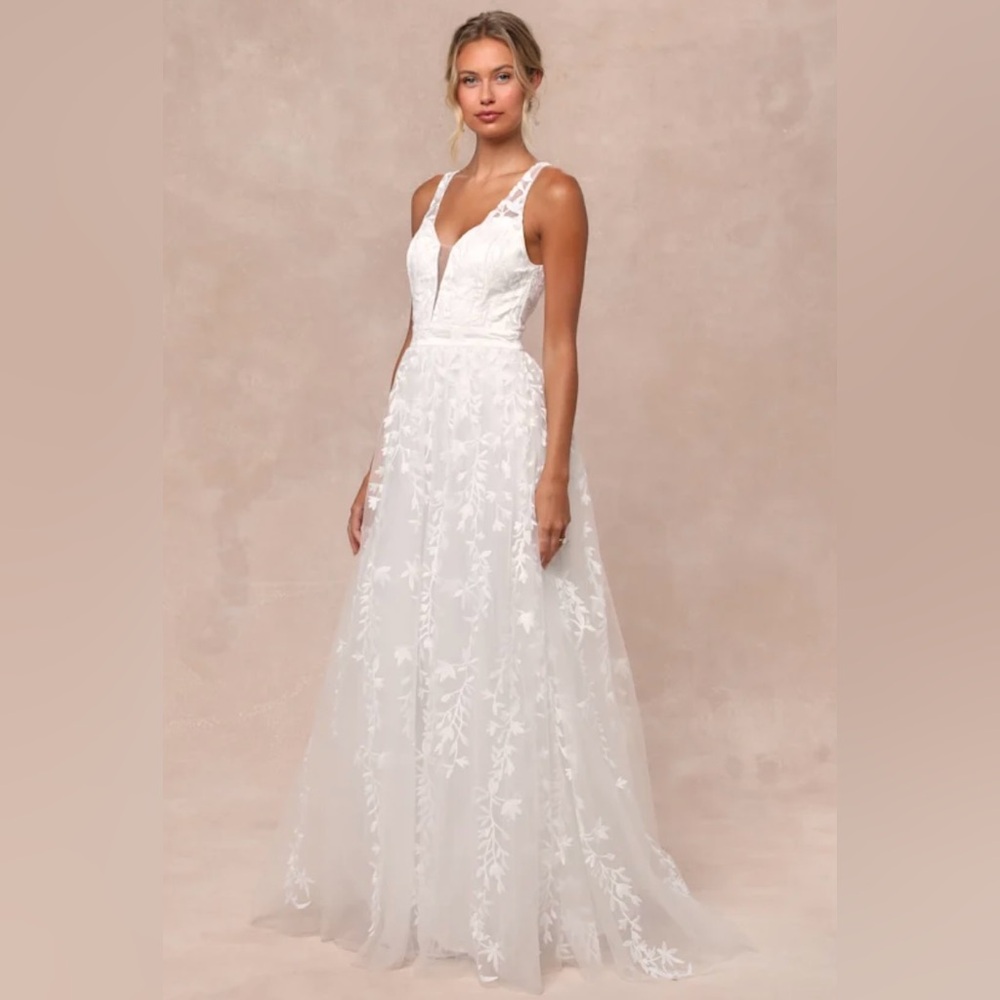 Lulu's White Lace Wedding Dress